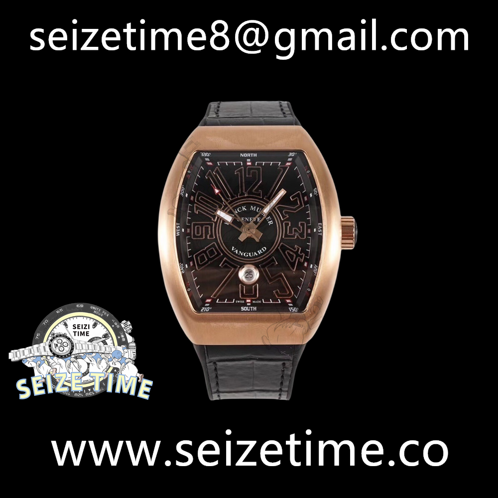 Vanguard V45 ABF 1:1 Best Edition Black Dial on Black Rubber Strap A2824