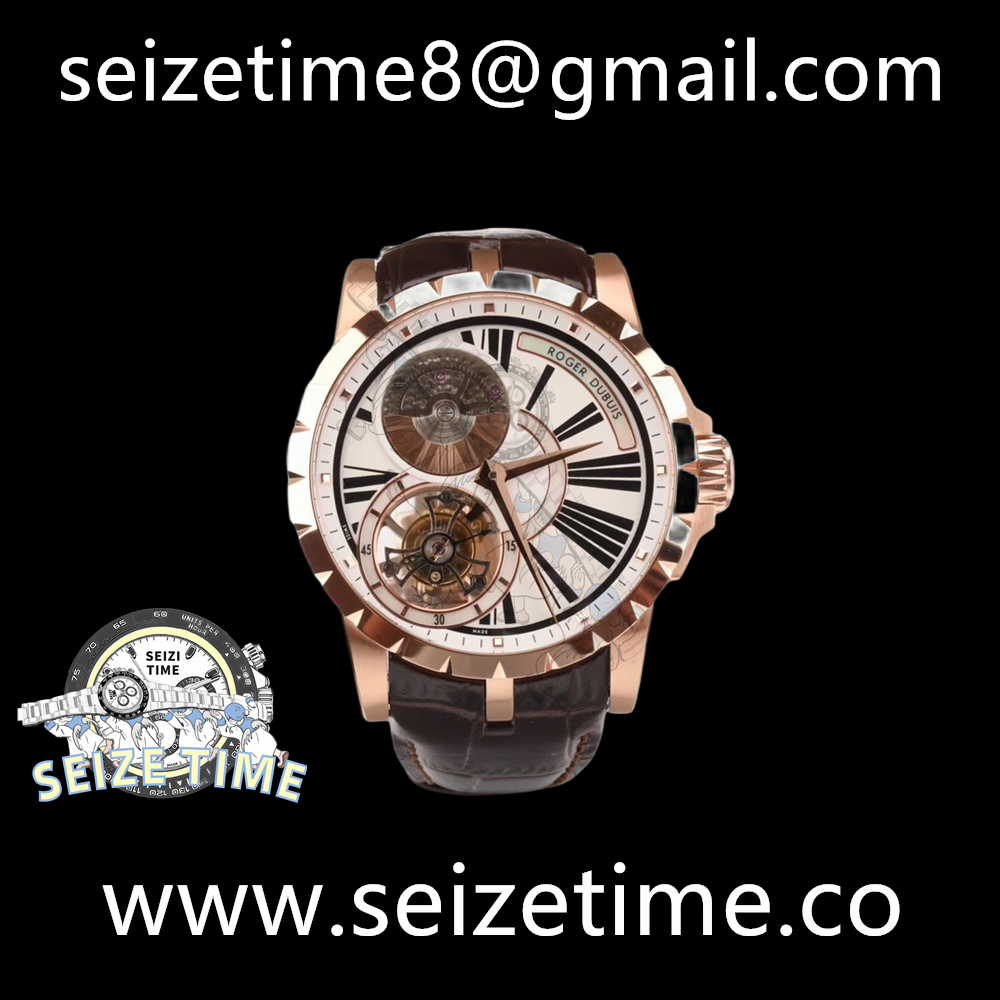 Excalibur RDDBEX0261Tourbillon BBR 1:1 Best Edition White Dial on Brown Leather Strap RD520 winding movement