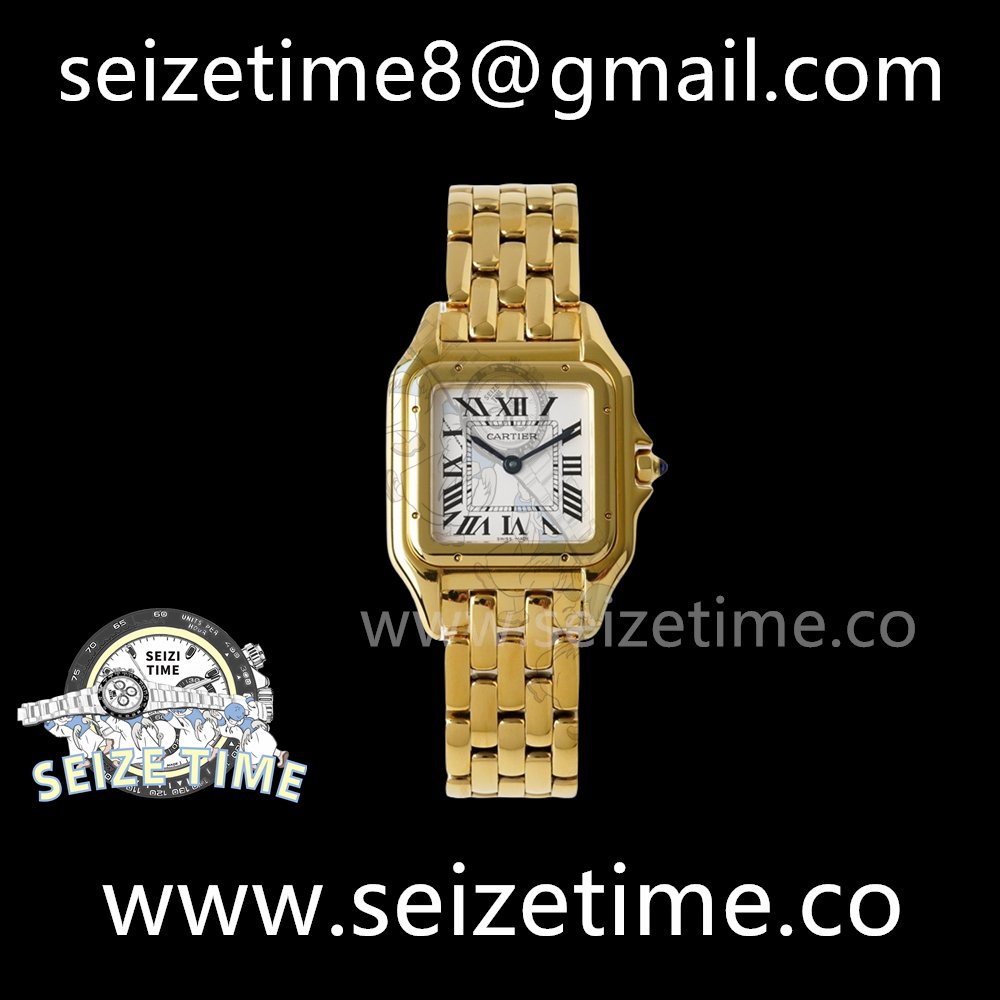 Panthère 27mm BVF 1:1 Best Edition YG White Dial on YG Bracelet Ronda Quartz