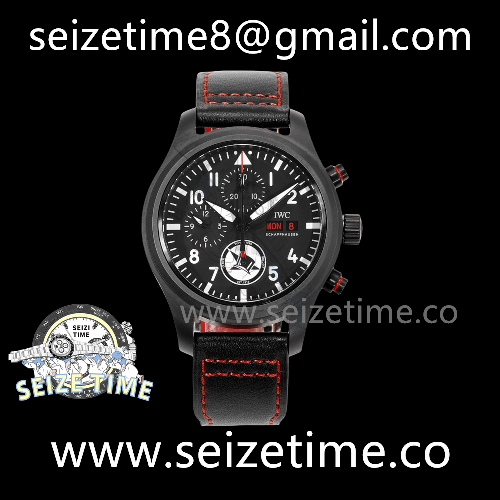 Pilot Chrono Spitfire Black Ceramics TWF 1:1 Best Edition Black Dial on Black Nylon Strap A7750