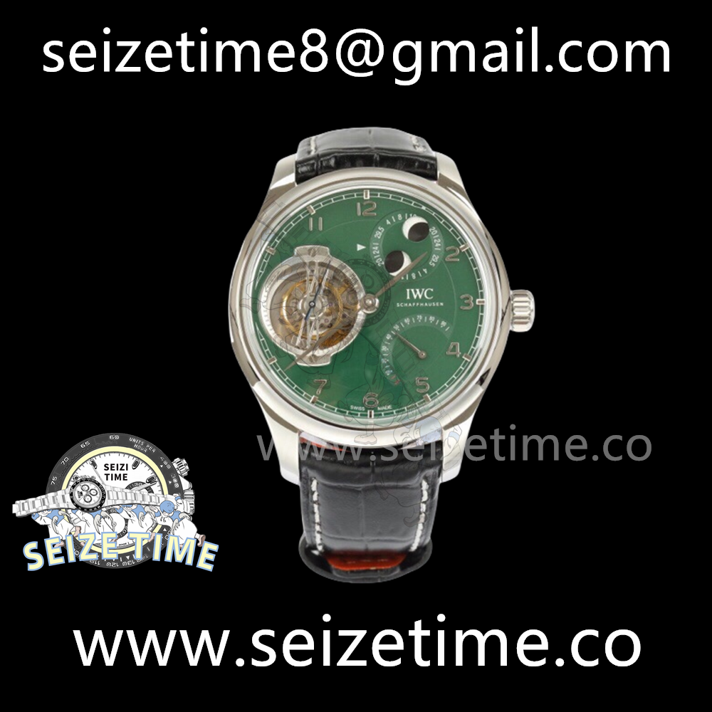 Big Pilot’s Constant Force Tourbillon “150 Years” Special Edition IW590110 SS BBRF Green Dial on Leather Strap A94850
