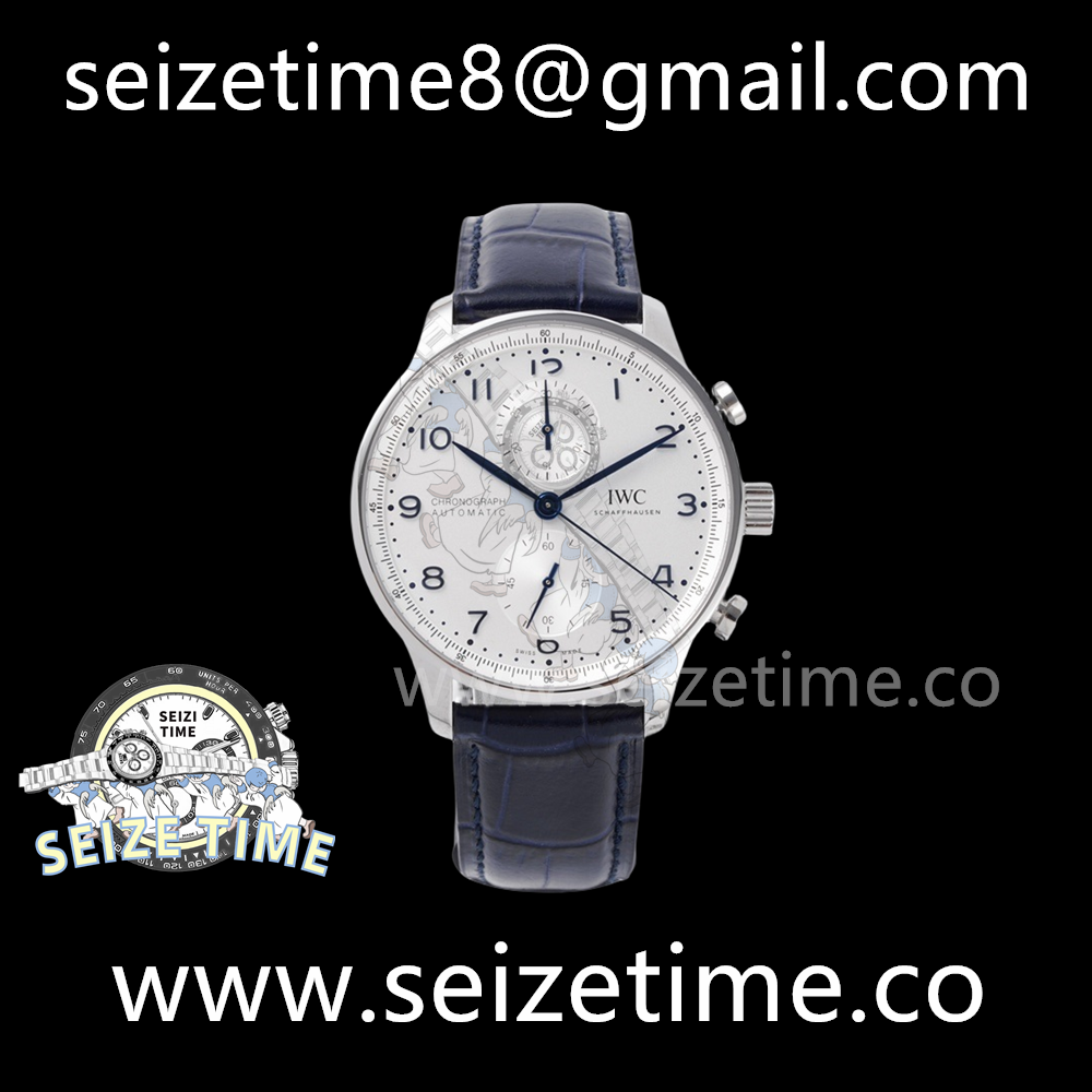 Portuguese Chrono IW371605 ZF 1:1 Best Edition White Dial on Blue Leather Strap A69355