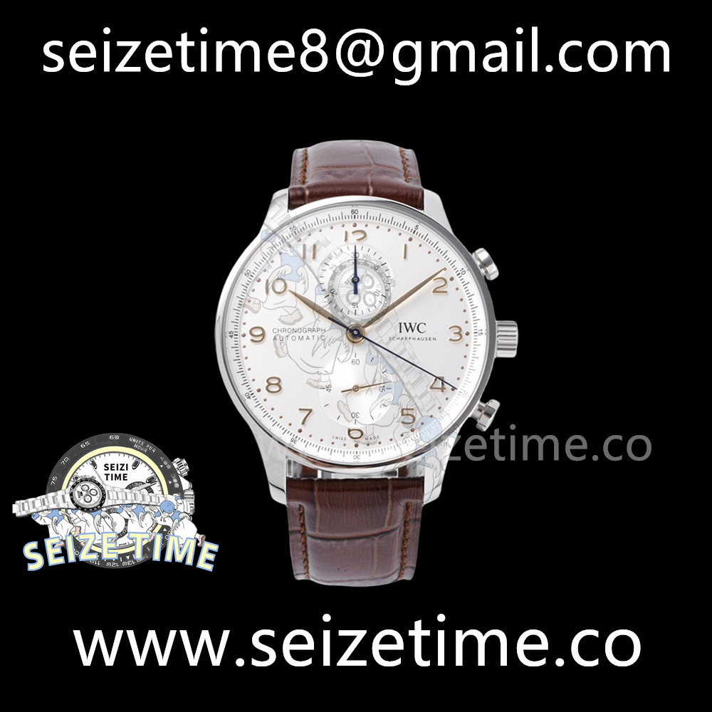 Portuguese Chrono IW371604 ZF 1:1 Best Edition White Dial on Brown Leather Strap A69355
