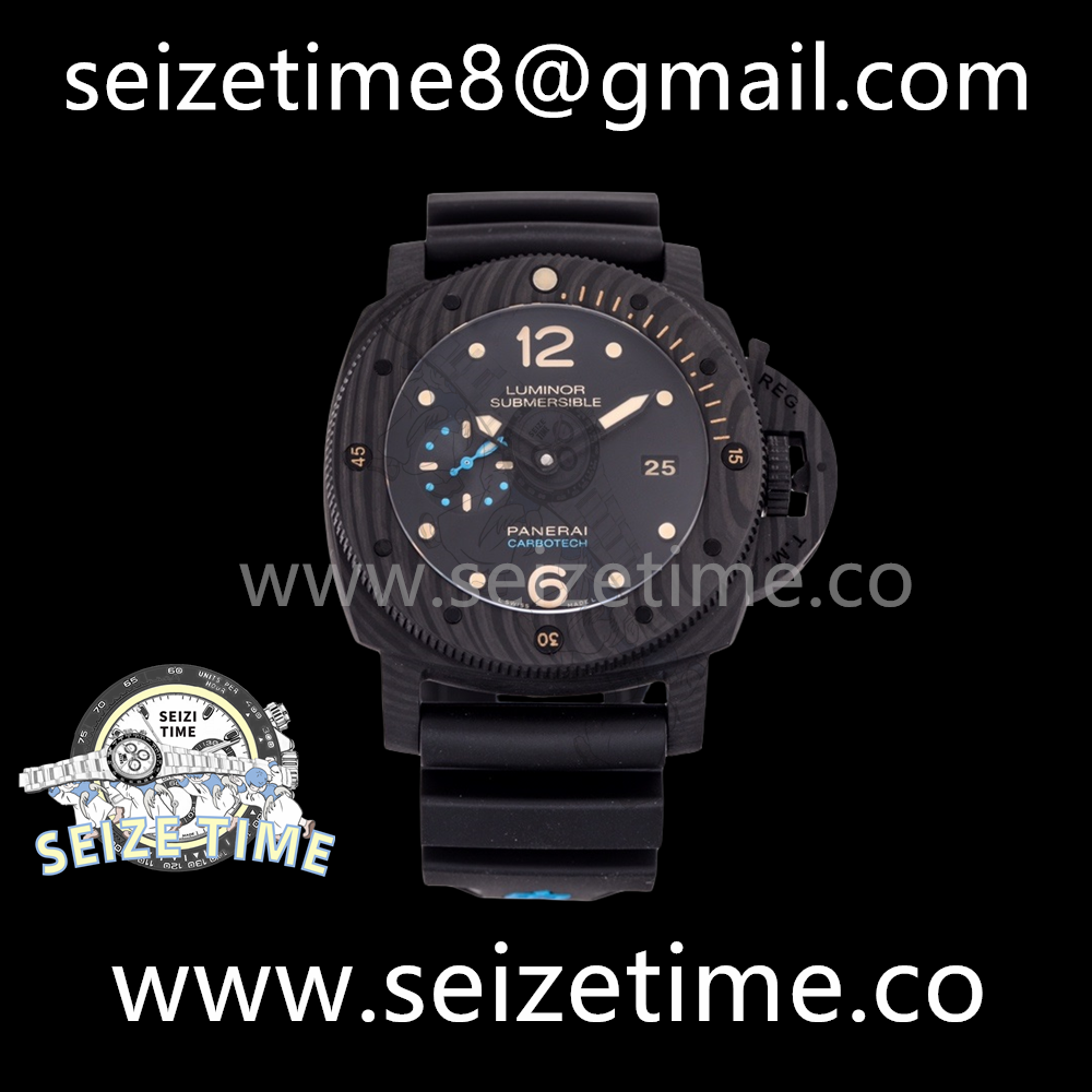 PAM616 Carbotech VSF Best Edition on Blue Logo Black Rubber Strap P.9000 Super Clone V3