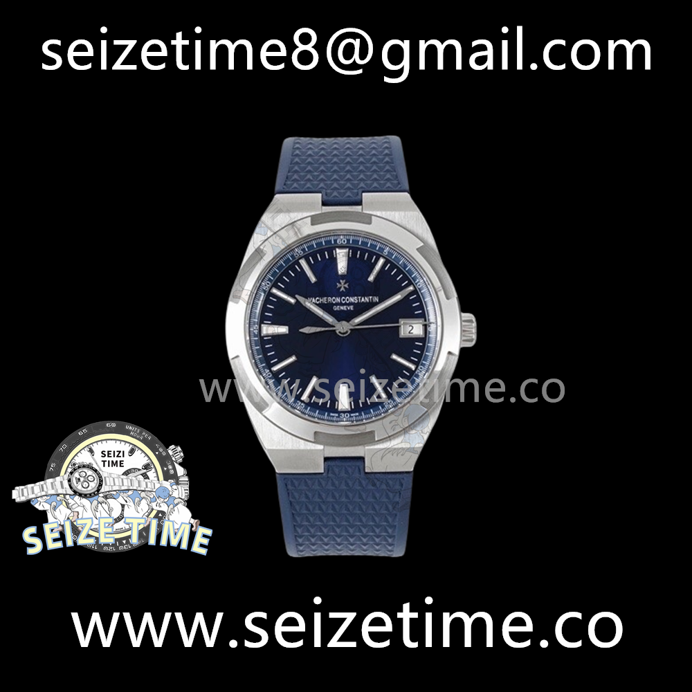 Overseas 4500V SS ZF 1:1 Best Edition Blue Dial on Blue Rubber Strap A5100