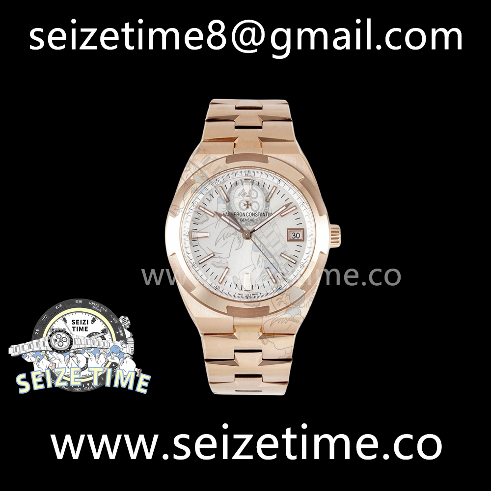Overseas 4500V RG 8F 1:1 Best Edition White Dial on RG Bracelet A5100