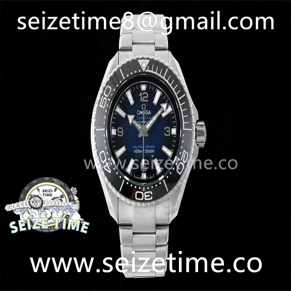 Seamaster 6000M Ultra Deep SS TF 1:1 Best Edition Blue Dial Black Ceramic Bezel on SS Bracelet A2824