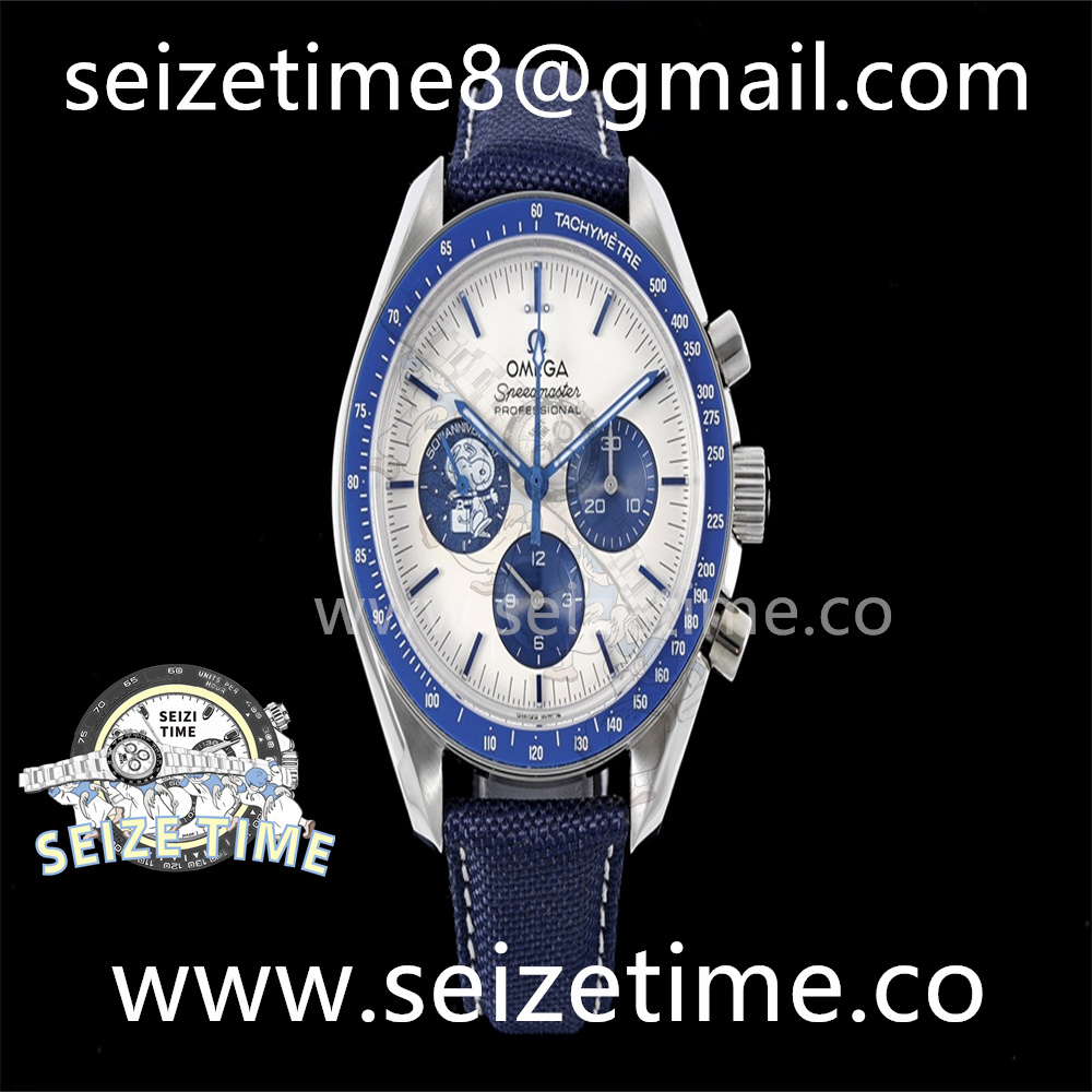Speedmaster “Snoopy Apollo” SS RMF 1:1 Best Edition White Dial on Nylon Strap A3861