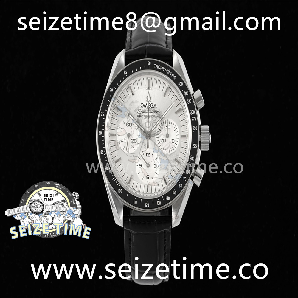 Speedmaster Moonwatch SS RMF Best Edition White Dial on Black Leather Strap Manual Chrono
