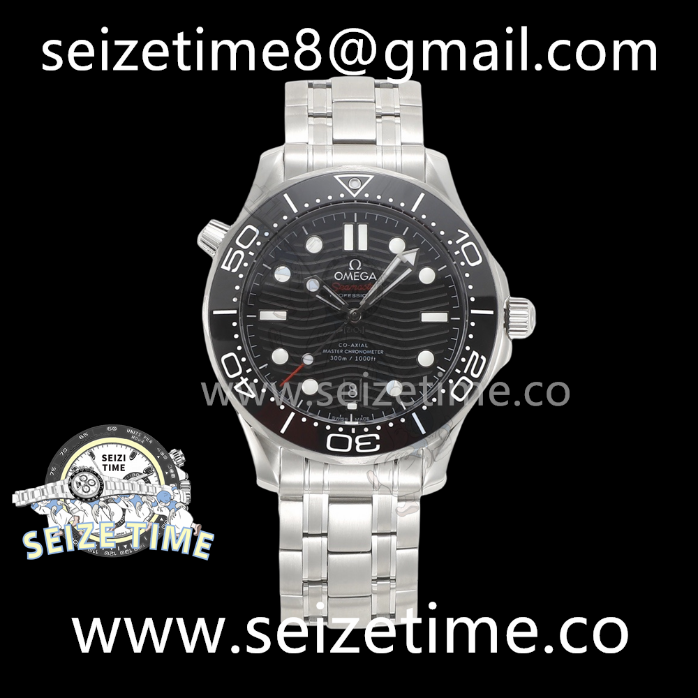 Seamaster Diver 300M VSF 1:1 Best Edition Black Ceramic Black Dial on SS Bracelet A8800 V2