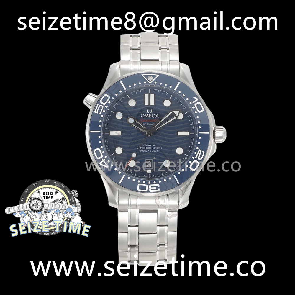 Seamaster Diver 300M VSF 1:1 Best Edition Blue Ceramic Blue Dial on SS Bracelet A8800 V2
