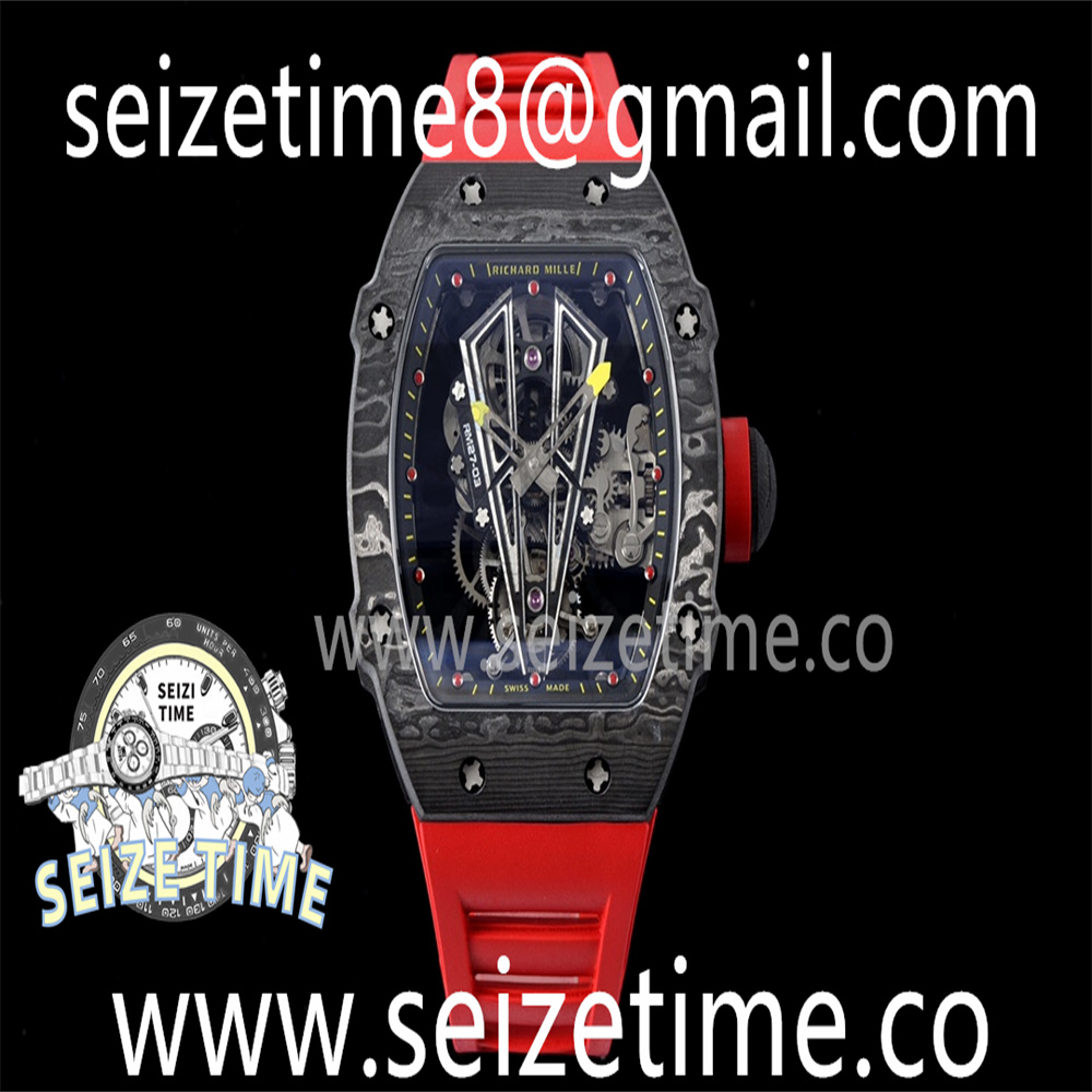 RM027-03 NTPT Real Tourbillon RMF Best Edition Skeleton Dial on Red Rubber Strap