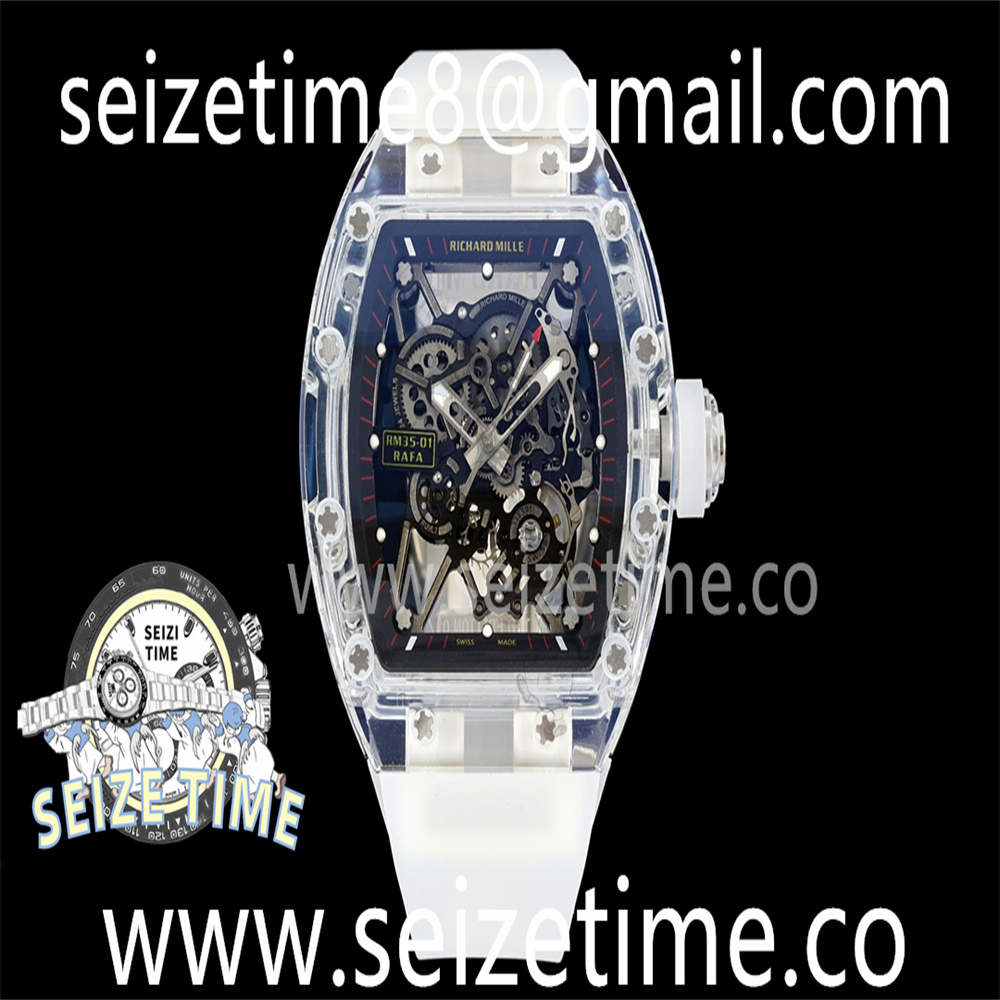 RM35-01 Transparent RMF Best Edition Skeleton Dial on Translucent Rubber Strap Clone RMUL2