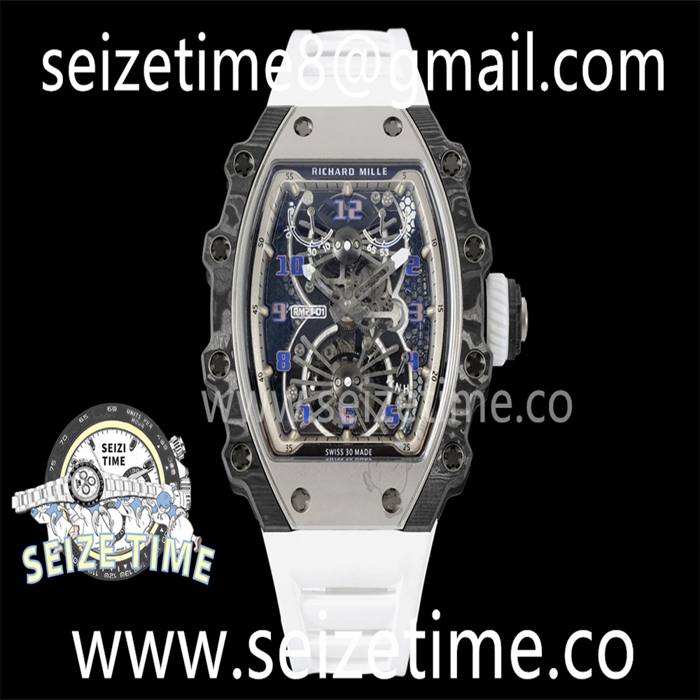 RM21-01 SS Tourbillon RMF Best Edition Skeleton Dial on White Rubber Strap
