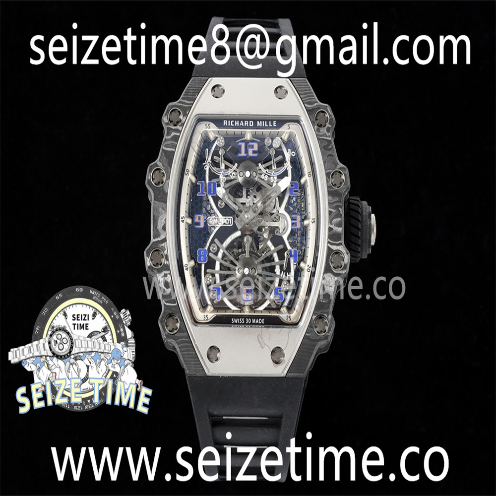 RM21-01 SS Tourbillon RMF Best Edition Skeleton Dial on Black Rubber Strap
