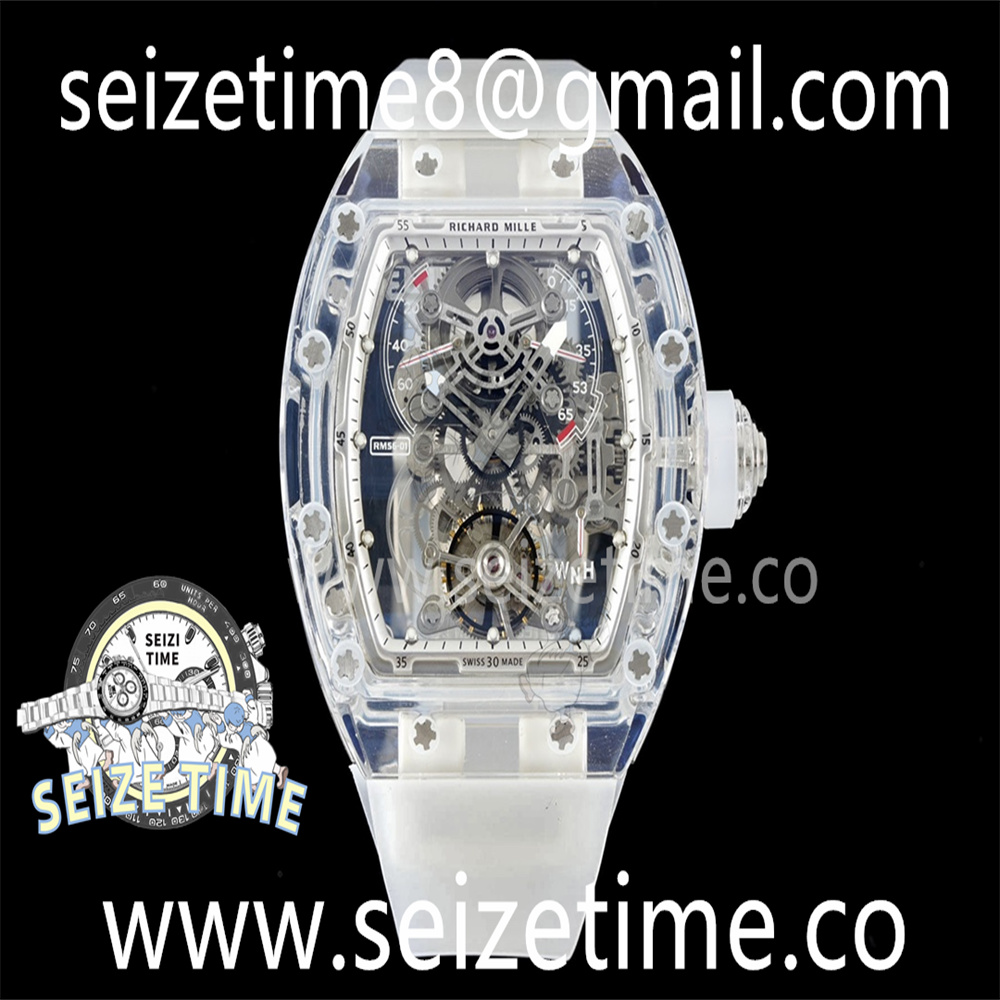RM56-01 Transparent Tourbillon RMF Best Edition Skeleton Dial on Transparent Rubber Strap