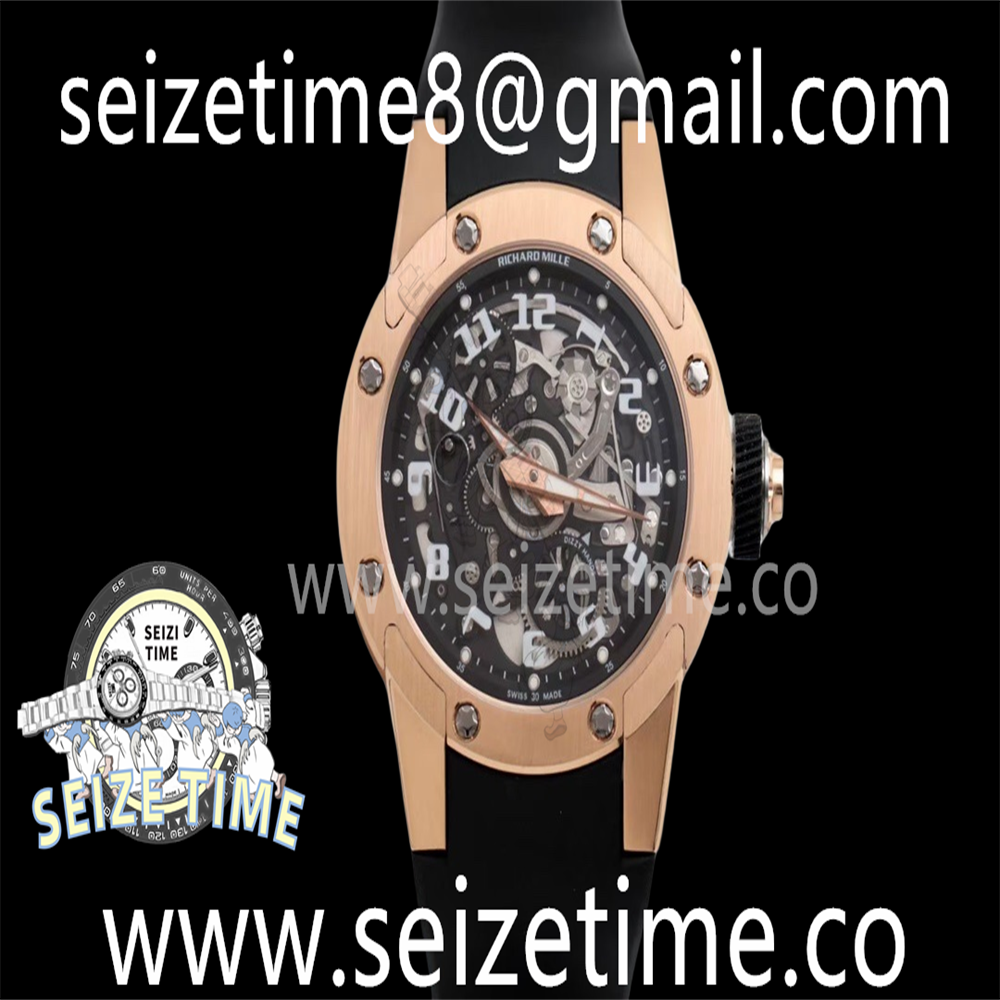 RM63 RG JBF Best Edition Skeleton Dial on Black Rubber Strap A23J