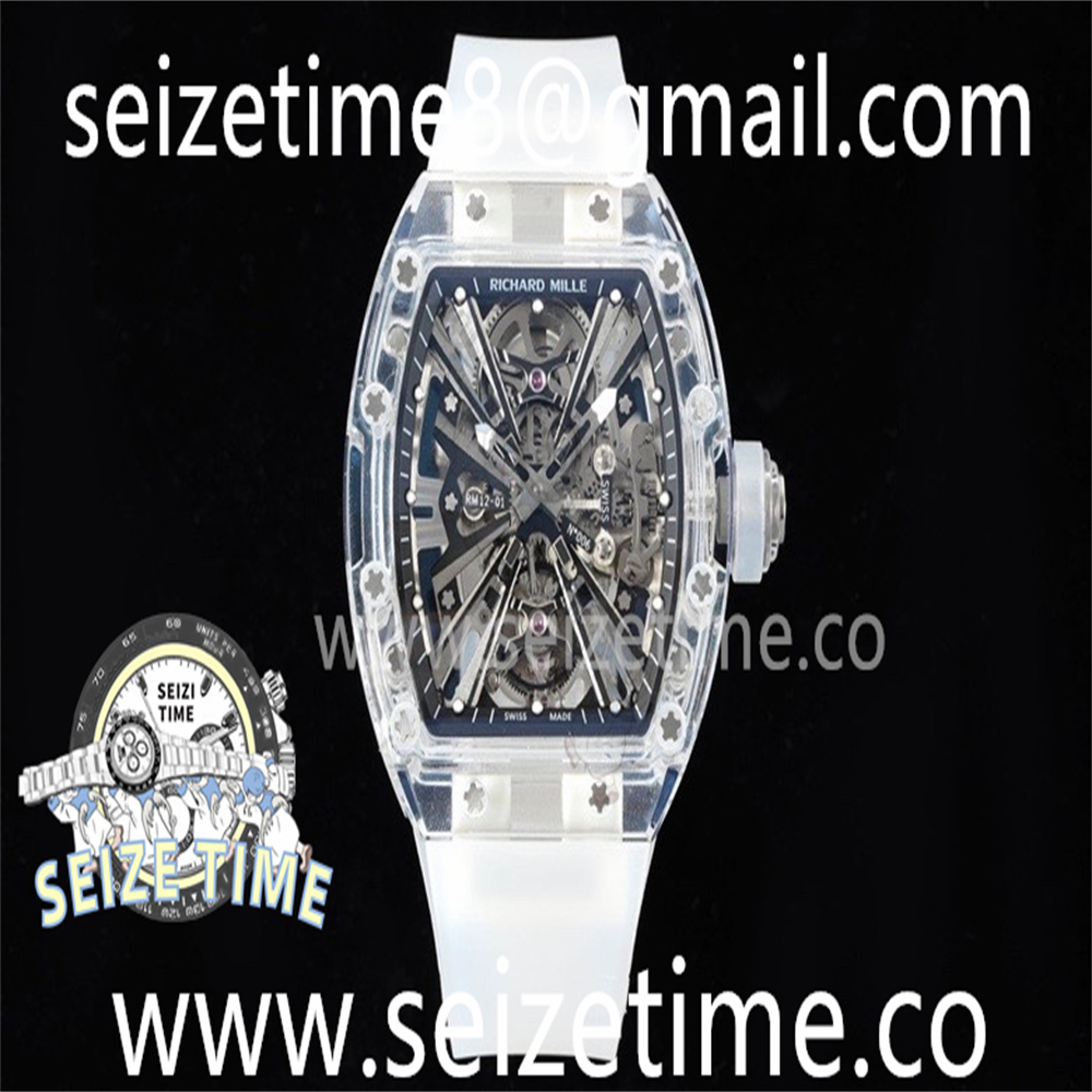 RM 12-01 Transparent Tourbillon RMF Best Edition Skeleton Dial on Rubber Strap