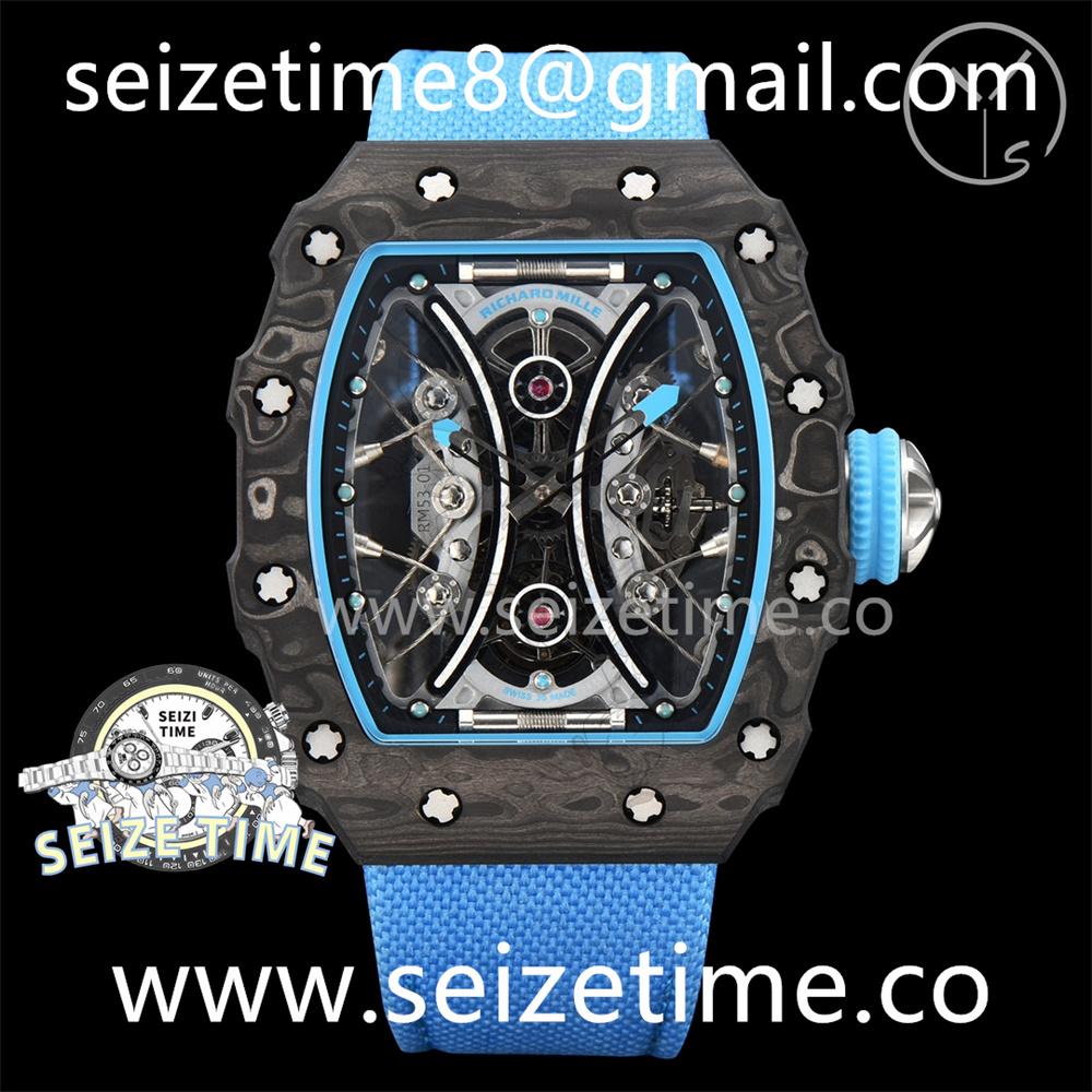 RM 53-01 Real Tourbillon Pablo Mac Donough YSF Best Edition on Blue nylon Strap