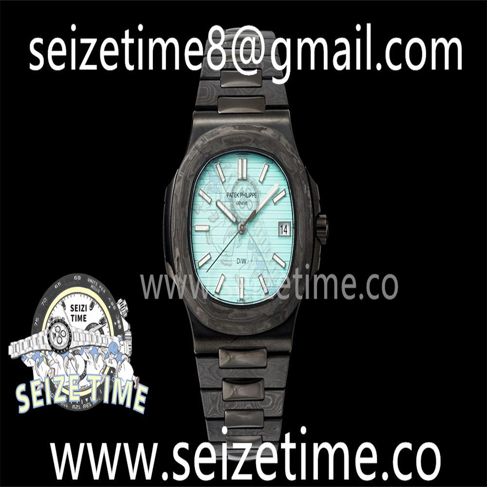 Nautilus 5711 DIW Carbon DIWF 1:1 Best Edition Tiffany Blue Textured Dial on Carbon/PVD Bracelet 324CS