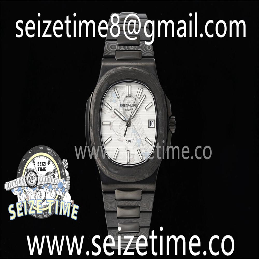 Nautilus 5711 DIW Carbon DIWF 1:1 Best Edition Silver Textured Dial on Carbon/PVD Bracelet 324CS