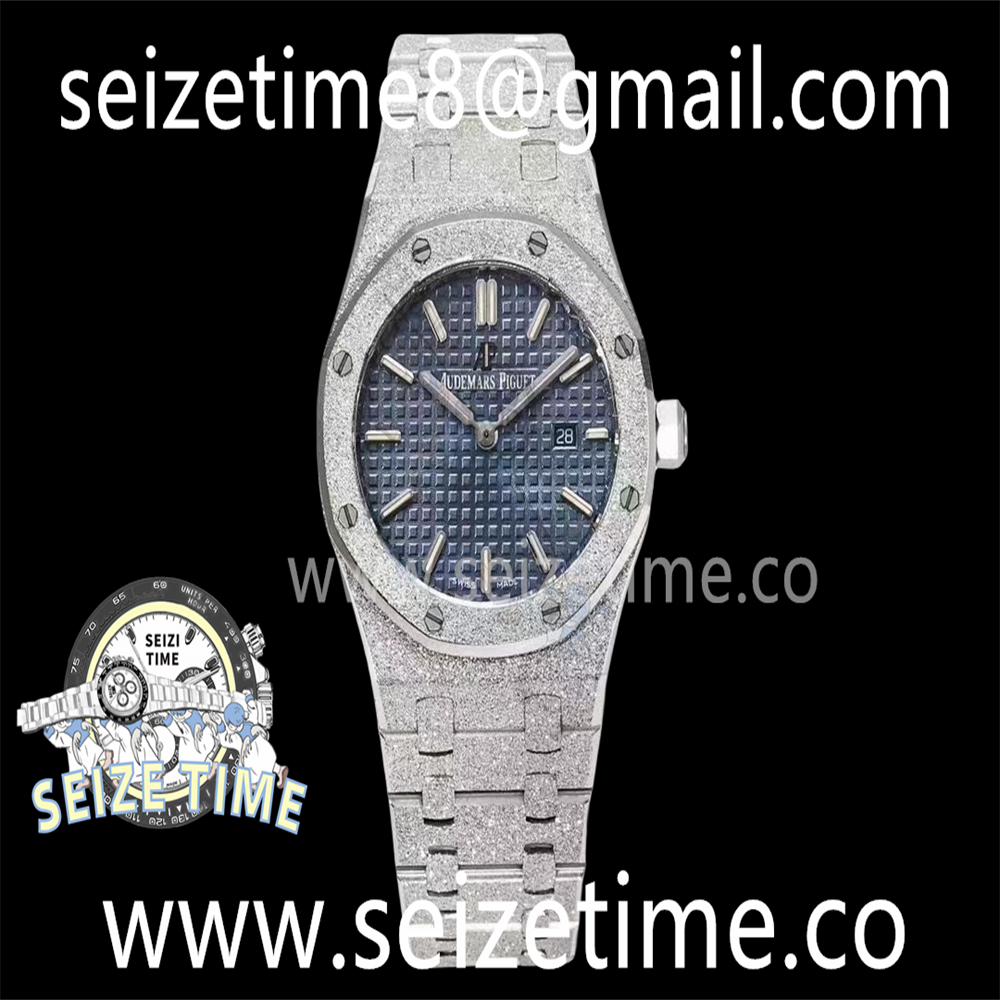 Royal Oak Frosted Gold 33mm SS MSF Best Edition Blue Dial on SS Bracelet Ronda Quartz