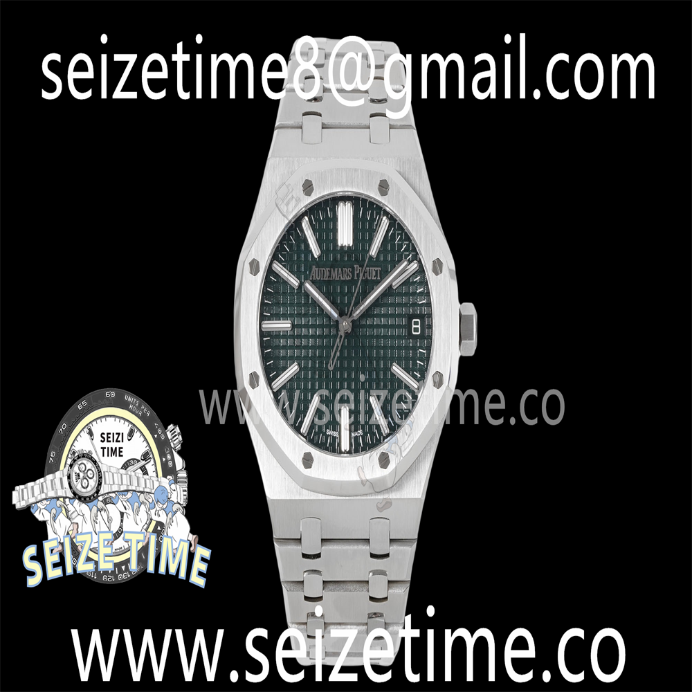 Royal Oak 41mm 15510 “50th Anniversary” SS APSF 1:1 Best Edition Green Dial on SS Bracelet SA4302 Super Clone