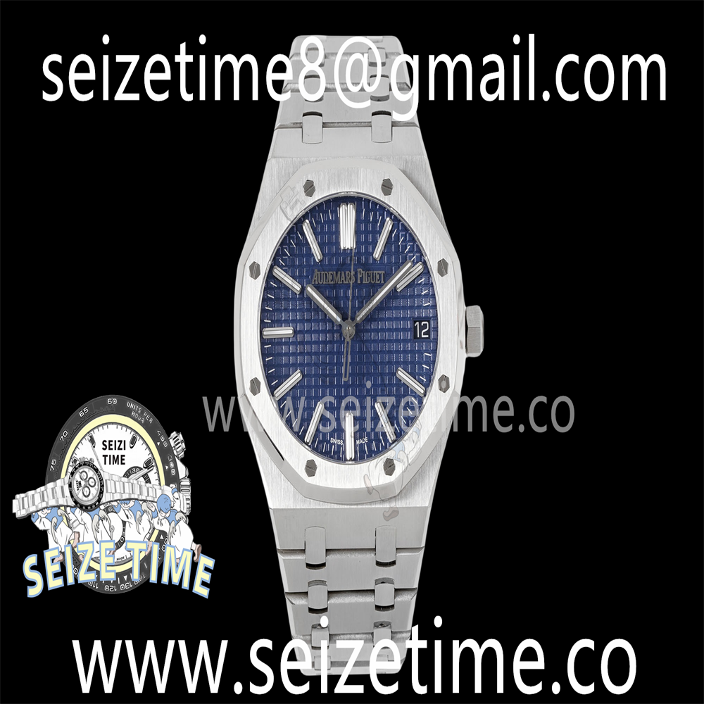 Royal Oak 41mm 15510 “50th Anniversary” SS APSF 1:1 Best Edition Blue Dial on SS Bracelet SA4302 Super Clone