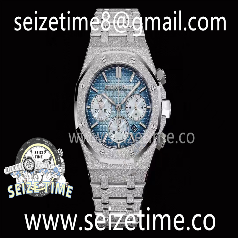 Royal Oak Chrono Frosted Gold 26240 SS OMF 1:1 Best Edition Blue/White Dial on SS Bracelet A7750