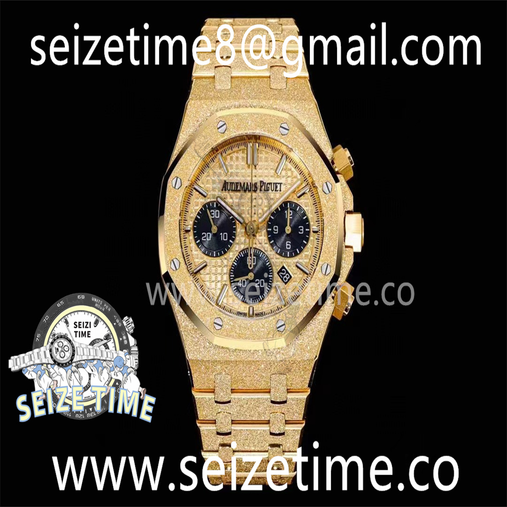 Royal Oak Chrono Frosted Gold 26240 RG OMF 1:1 Best Edition Yellow Dial on SS Bracelet A7750