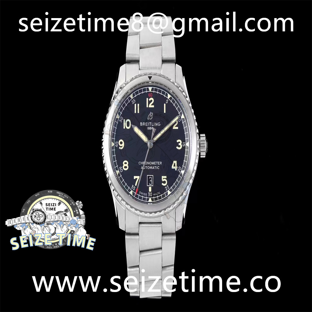 Navitimer 8 Automatic 41mm SS TF 1:1 Best Edition Black Dial on SS Bracelet A2824