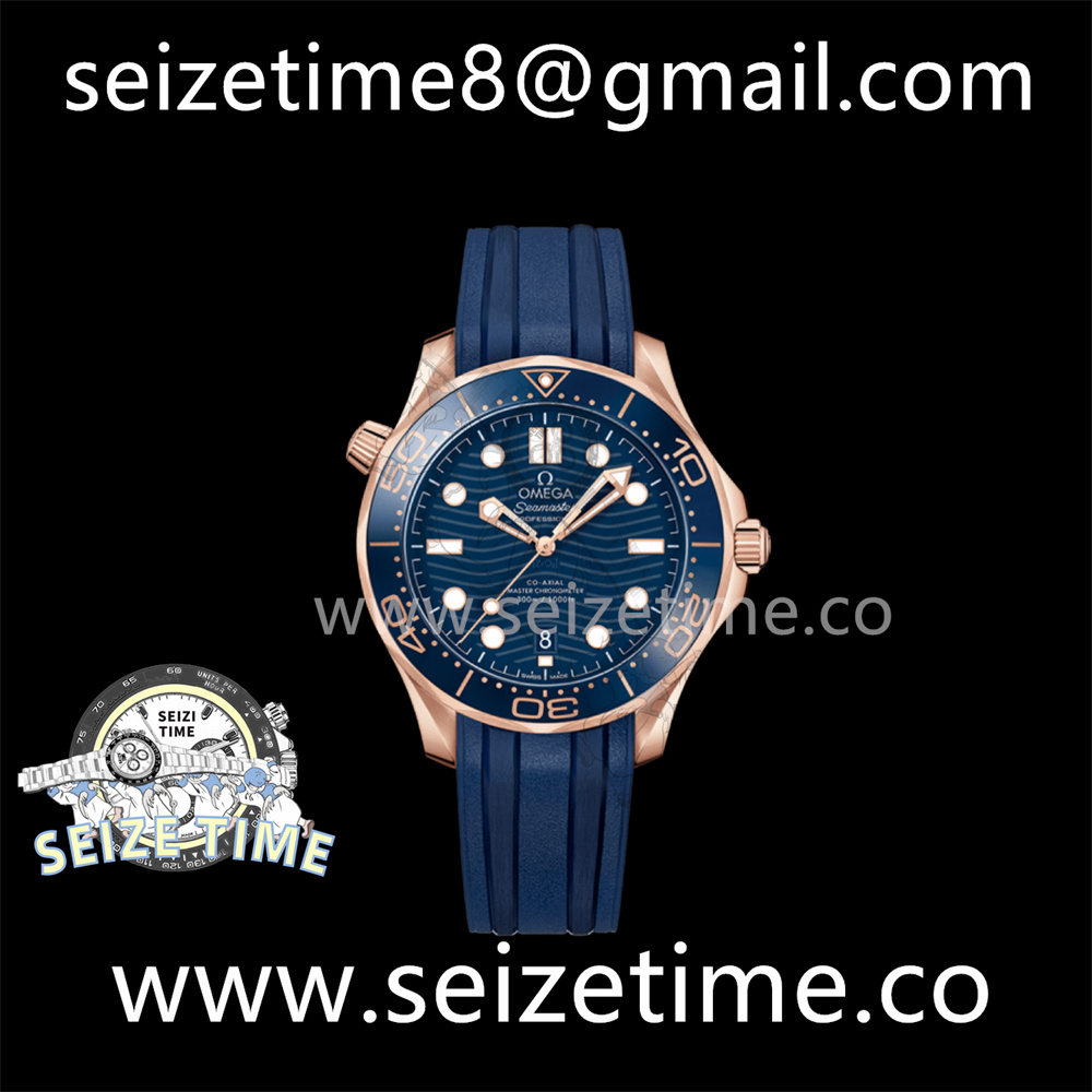 Seamaster Diver RG 300M VSF 1:1 Best Edition Blue Ceramic Blue Dial on Blue Rubber Strap A8800