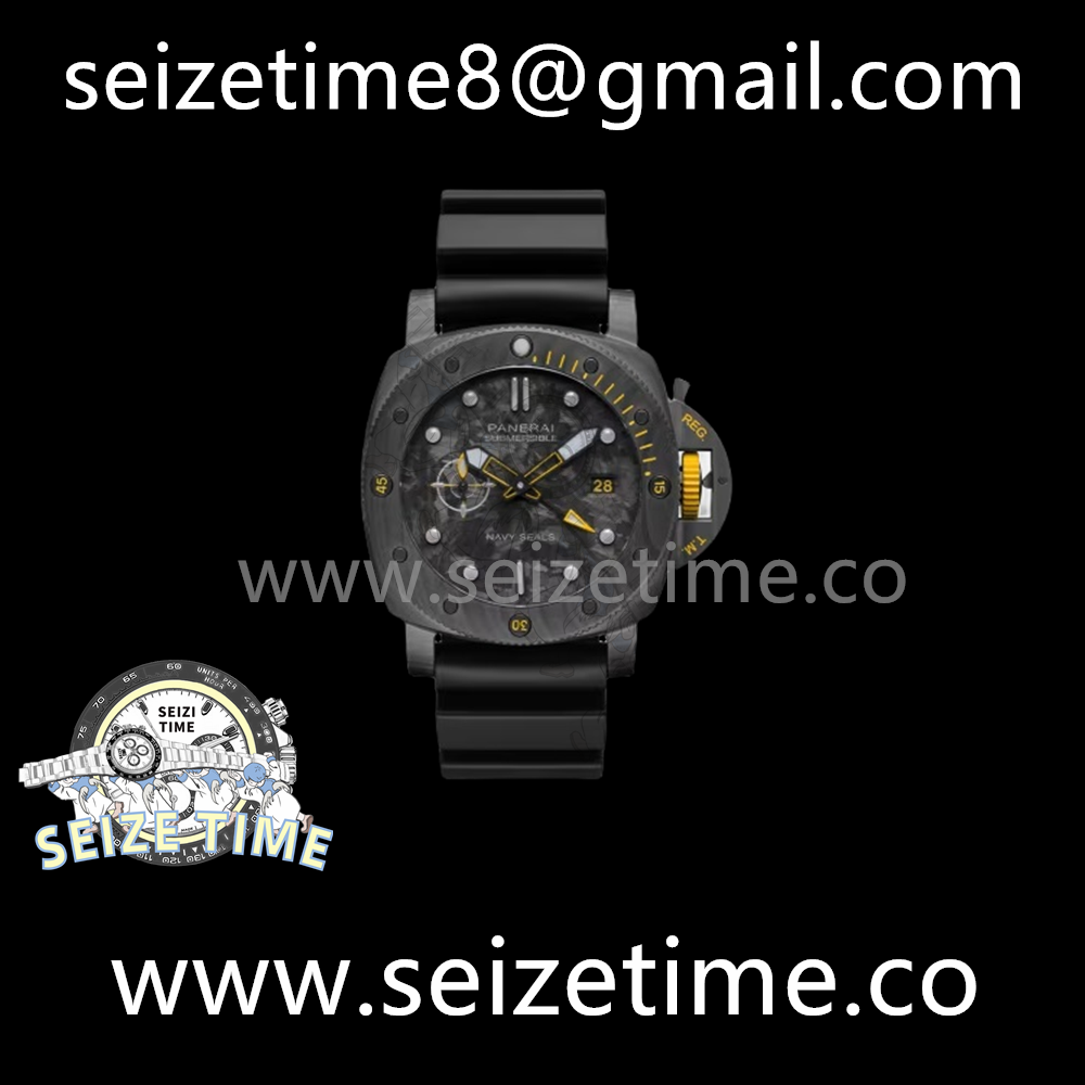 PAM1324 44mm Submersible VSF 1:1 Best Edition Carbon Dial on Rubber Strap P.9011