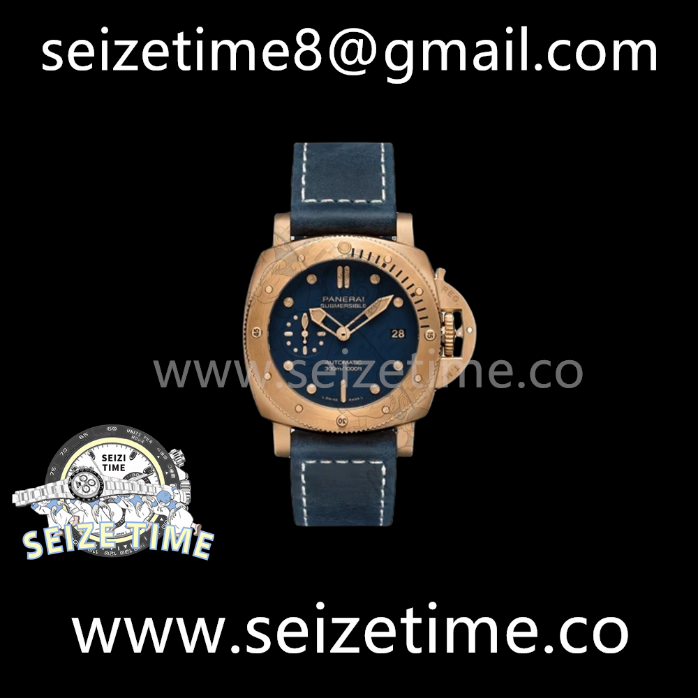 PAM1074 Bronzo VSF 1:1 Best Edition Blue Dial on Blue Calfskin Strap P.900