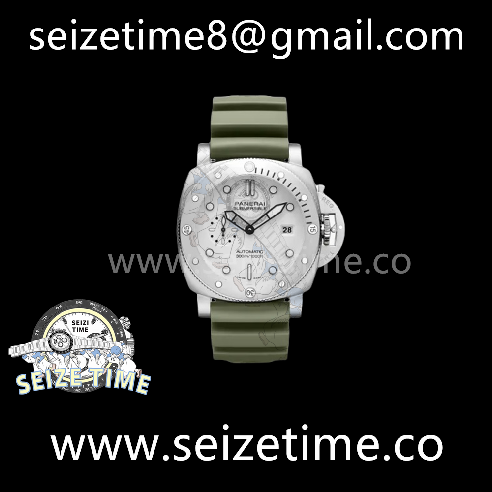 PAM1226 SS TTF 1:1 Best Edition White Dial on Green Rubber Strap P900
