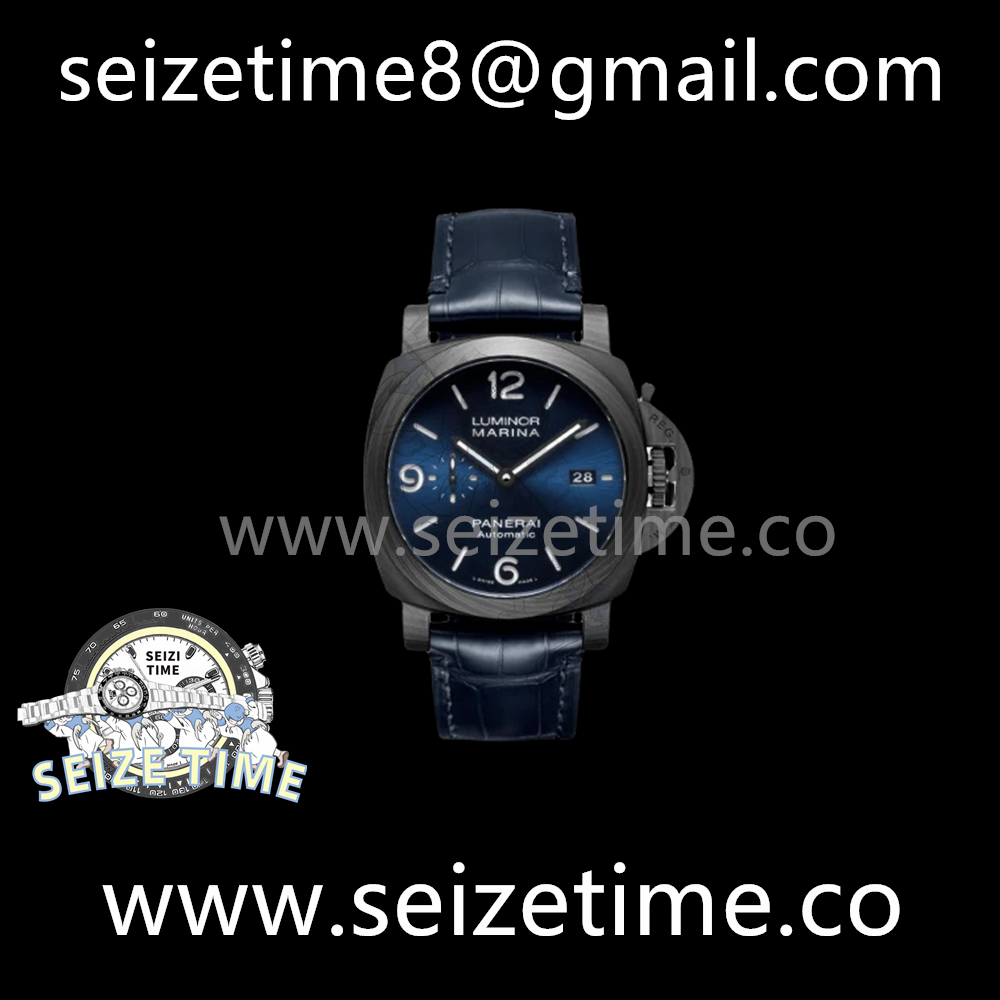 PAM1664 Carbotech VSF 1:1 Best Edition Blue Dial on Blue Leather Strap P.9010