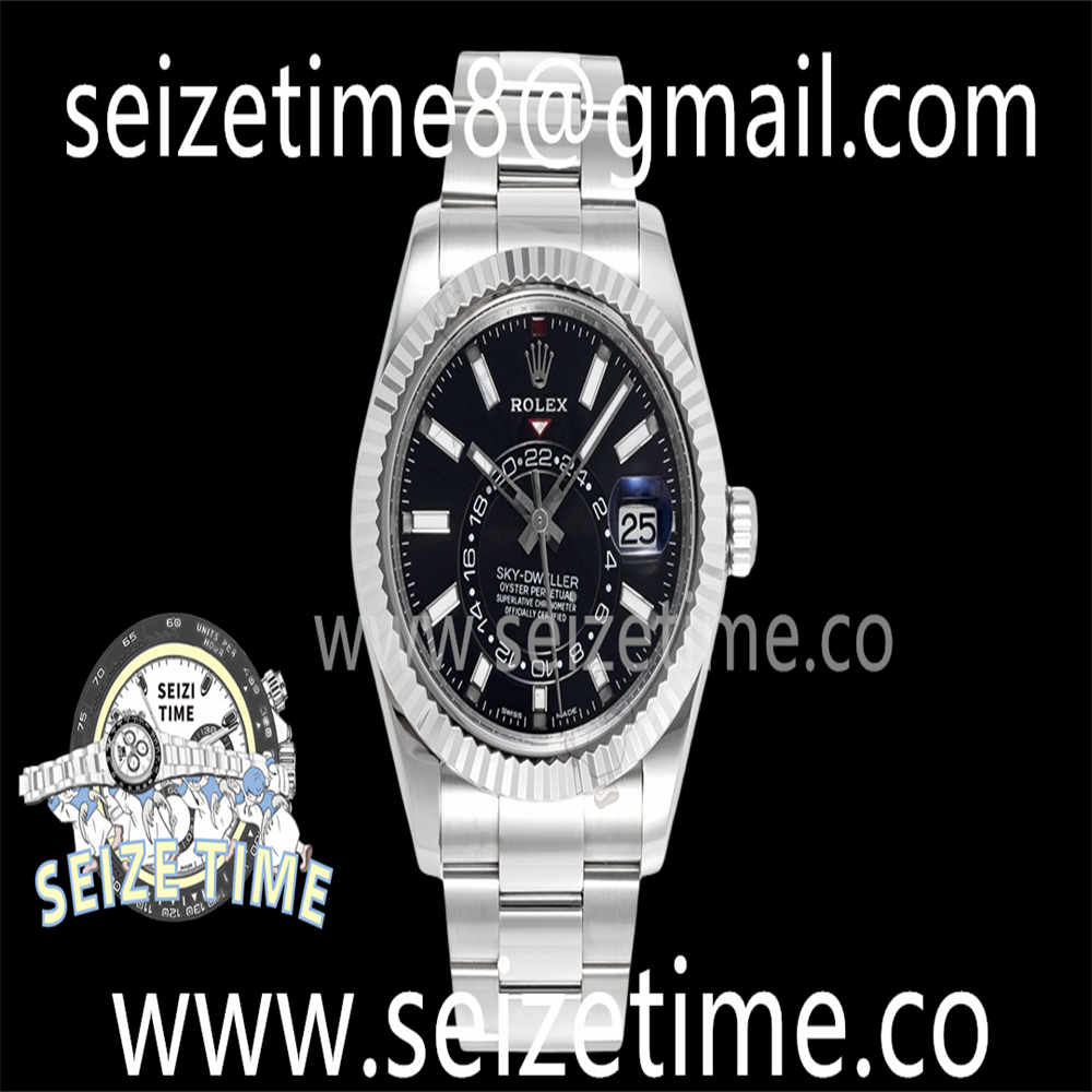 Sky-Dweller 326934 904L SS ZF 1:1 Best Edition Black Dial on SS Bracelet A2824
