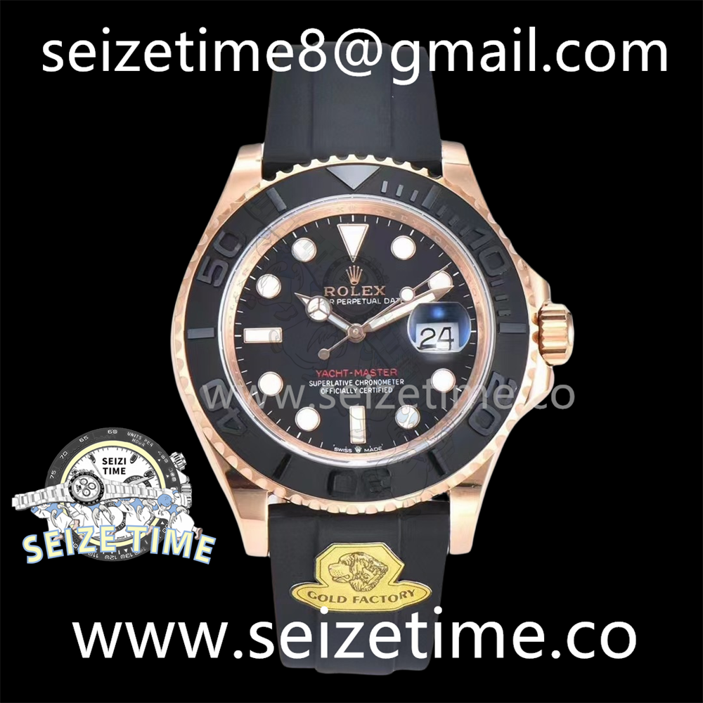 Yacht-Master 126655 RG GoldF 1:1 Best Edition Black Ceramic Bezel on Oysterflex Strap VR3235