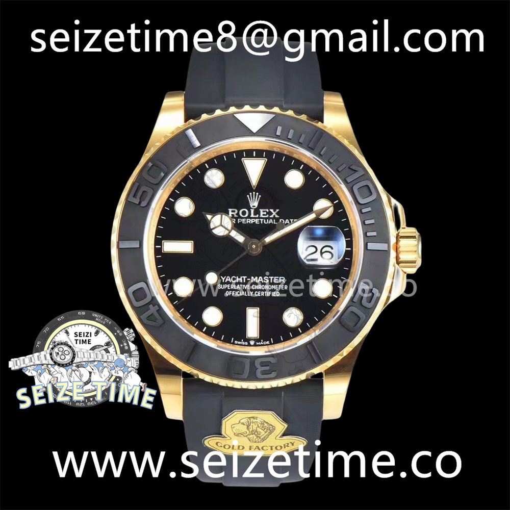 Yacht-Master 42mm 226658 YG Gold Factory 1:1 Best Edition Black Ceramic Bezel on Oysterflex Strap VR3235