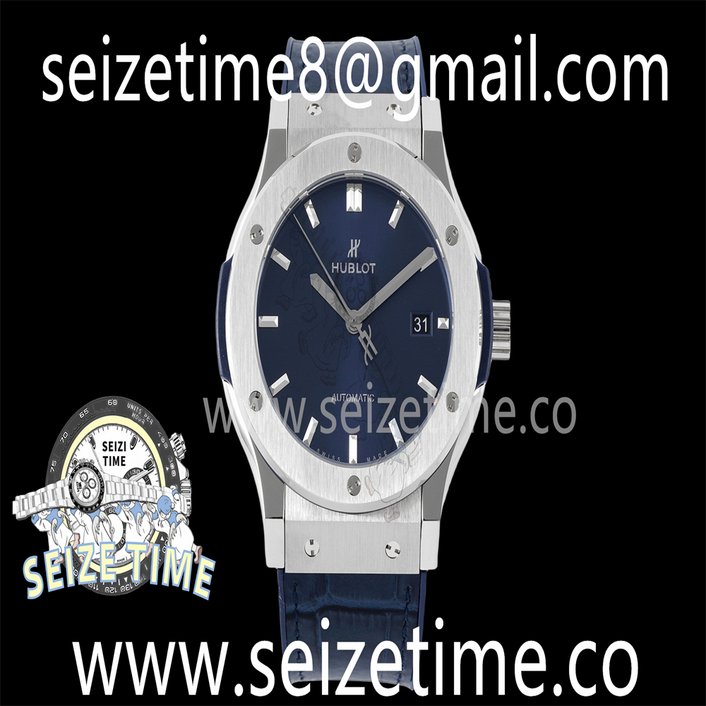 Classic Fusion 42mm APSF 1:1 Best Edition Blue Dial on Blue Gummy Strap A1110