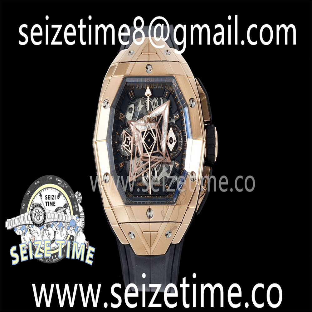 Spirit of Big Bang Sang Bleu RG BLSF Edition Skeleton Dial on Black Rubber Strap A7750