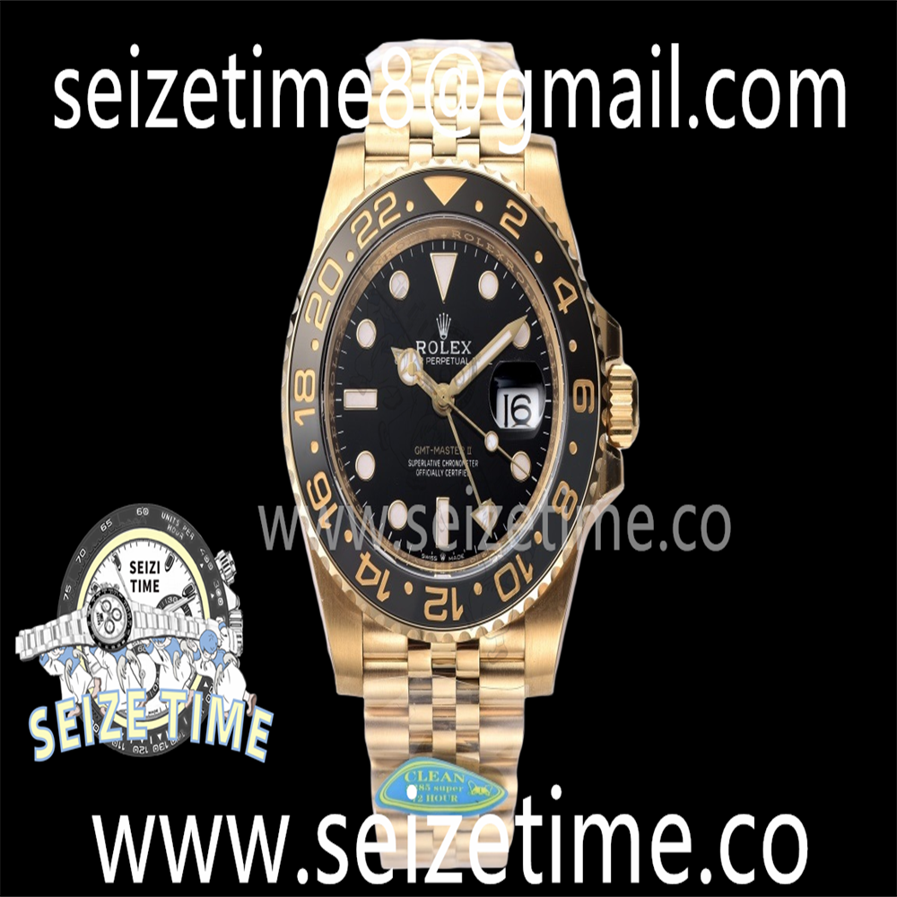 GMT Master II 126718 GRNR Clean 1:1 Best Edition Black Dial on YG Jubilee Bracelet DD3285 CHS