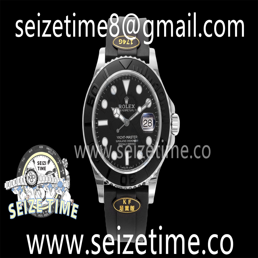Yacht-Master 42mm 226659 YG Wrapped KF 1:1 Best Edition Black Dial Dots on Rubber Strap VR3235 (Gen Weight)