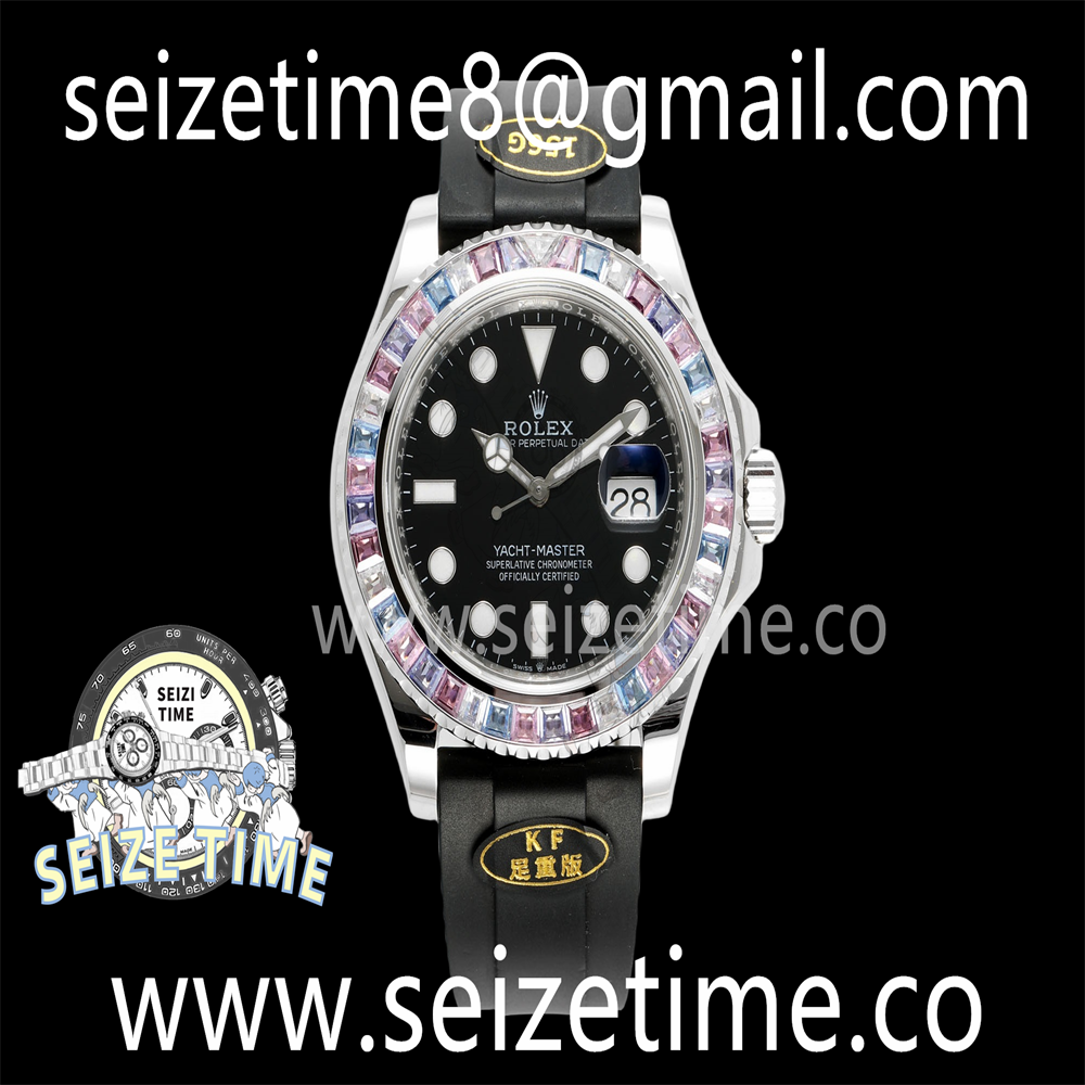 Yacht-Master 226659 KF 1:1 Best Edition Diamonds Bezel WG Wrapped on Oysterflex Strap VR3235 (Gen Weight)