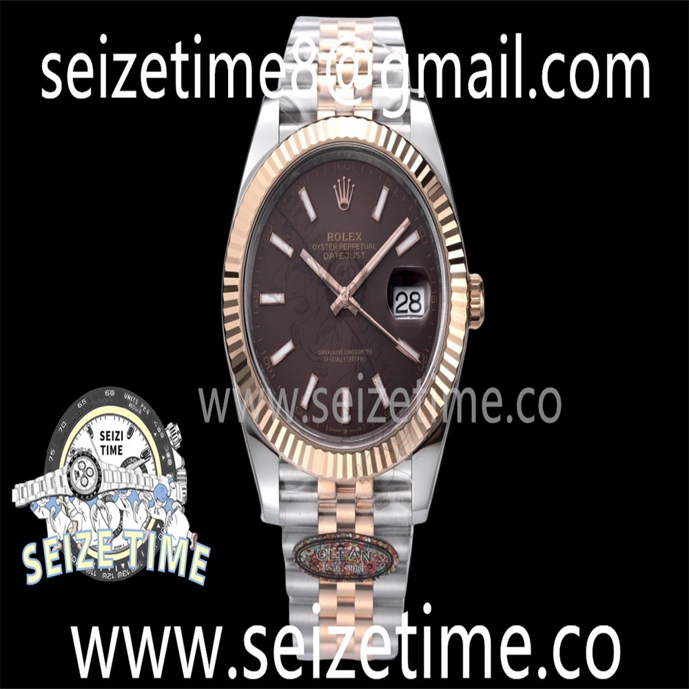DateJust 41 126333 Clean 1:1 Best Edition 904L Steel Brown Stick Dial on SS/RG Jubilee Bracelet VR3235