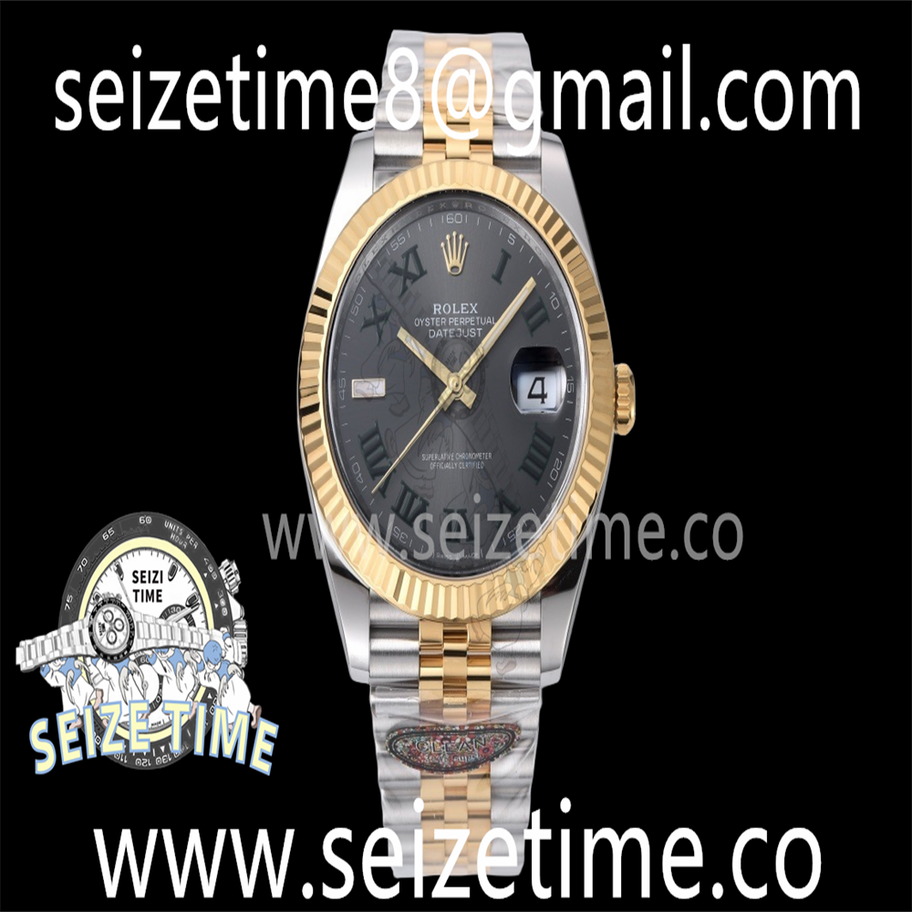 DateJust 41 126333 Clean 1:1 Best Edition 904L Steel Gray Dial Green Roman Marker on SS/YG Jubilee Bracelet VR3235