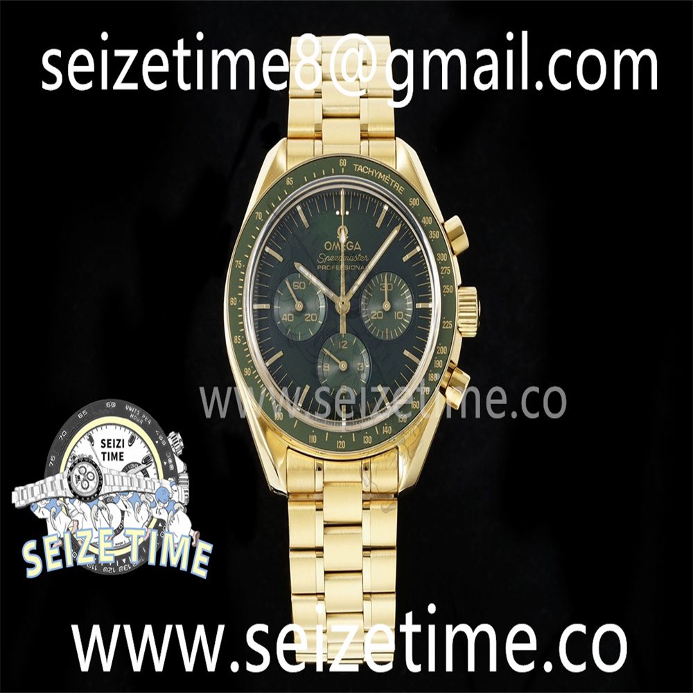 Speedmaster YG RMF Best Edition Green Dial on YG Bracelet Lemania HW