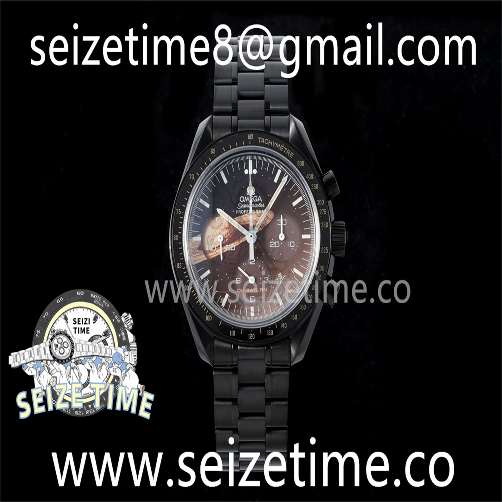 Speedmaster Black Benom PVD Saturn RMF Best Edition on PVD Bracelet Lemania HW