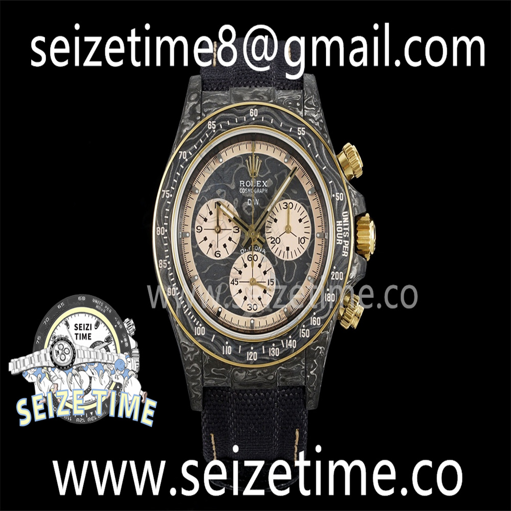 Daytona DIW Carbon Case DIWF Edition Carbon/Cream Dial on Black Nylon Strap A7750