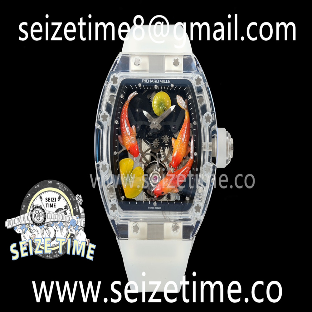 RM51 Tourbillon Transparent RMF Best Edition Koi Fish Dial on Transparent Rubber Strap
